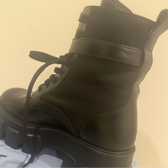 Prada Monolith Pouch-Detail Leather and Nylon Boots in Black Size 37 - Picture 7 of 12